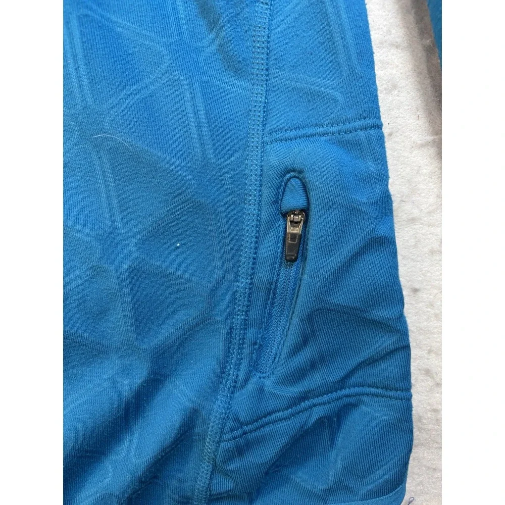 NIKE Running Pullover Men's L Blue  1/4 Zip Jacquard Knit Dri-Fit Reflective Str